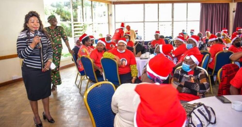 Businesswoman and politician Agnes Kagure handed gift hampers to a section of women in Nairobi.