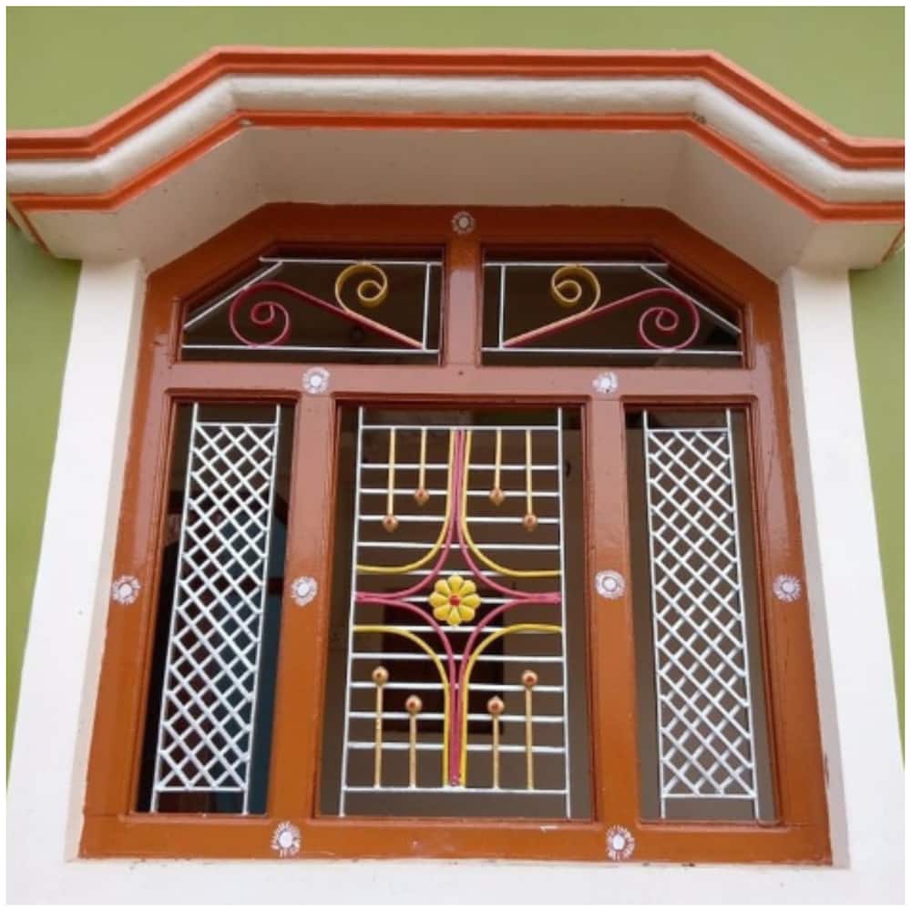 Window grill designs with pastel colours