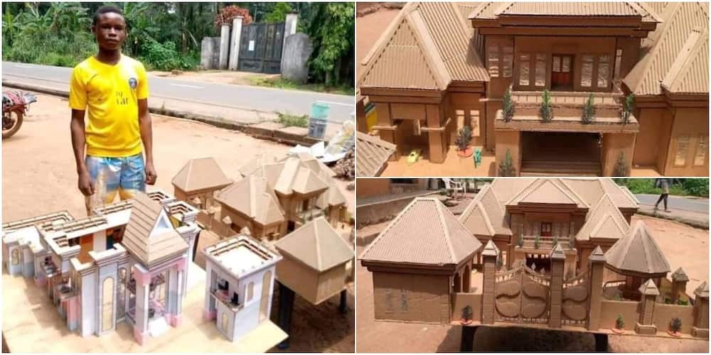 15-year-old Nigerian boy celebrated after using cartons to design building prototypes