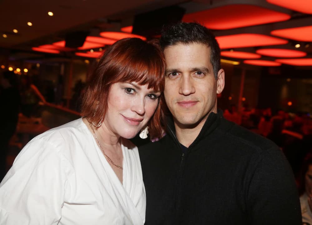 Molly Ringwald and her husband Panio Gianopoulos at the opening night party for the new musical "Bob & Carol & Ted & Alice"