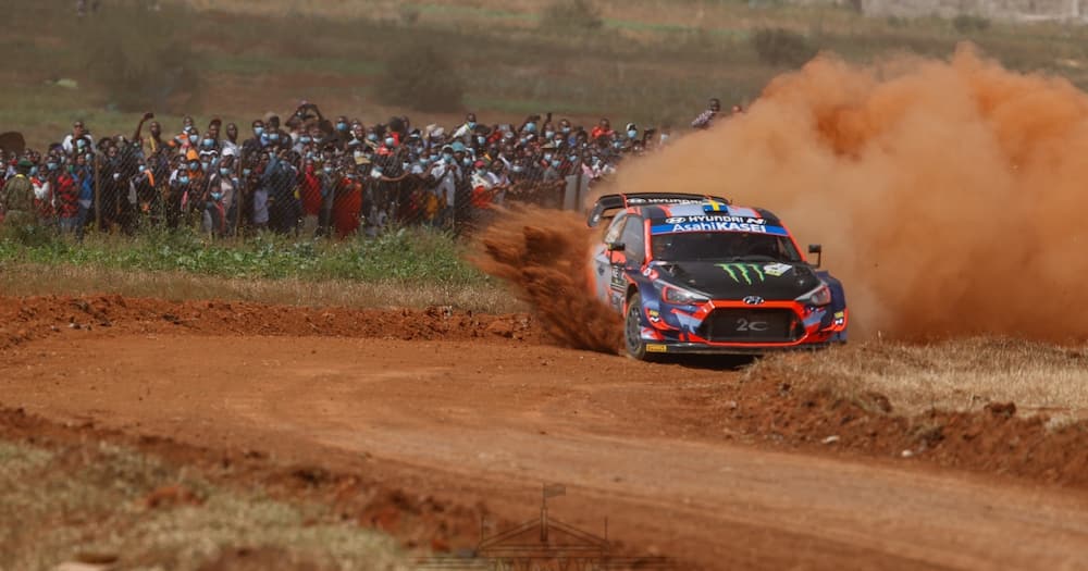 The Hyundai i20 Coupe car during the 2021 WRC Safari Rally.