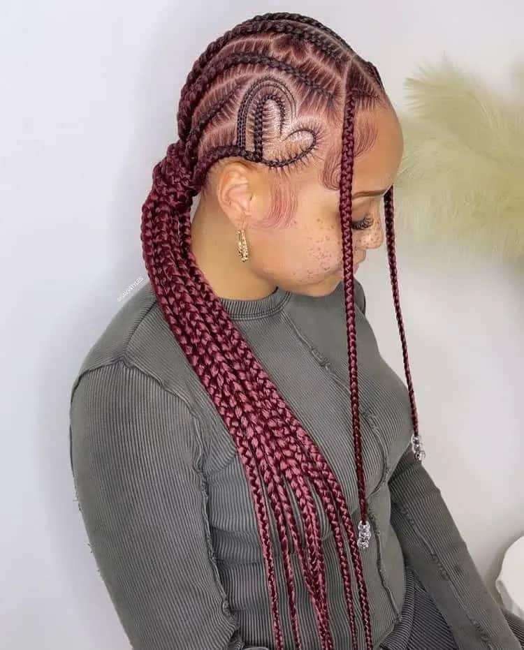 knotless braids with heart