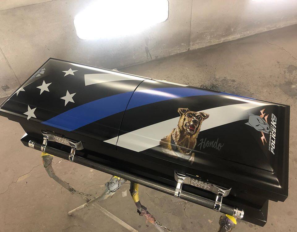 Hero's send-off: Police dog killed in line of duty to be laid to rest in special casket