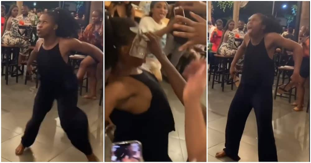 Barefoot Lady Thrills Partygoers with Crazy Dance Moves, Patrons Shower Her Cash