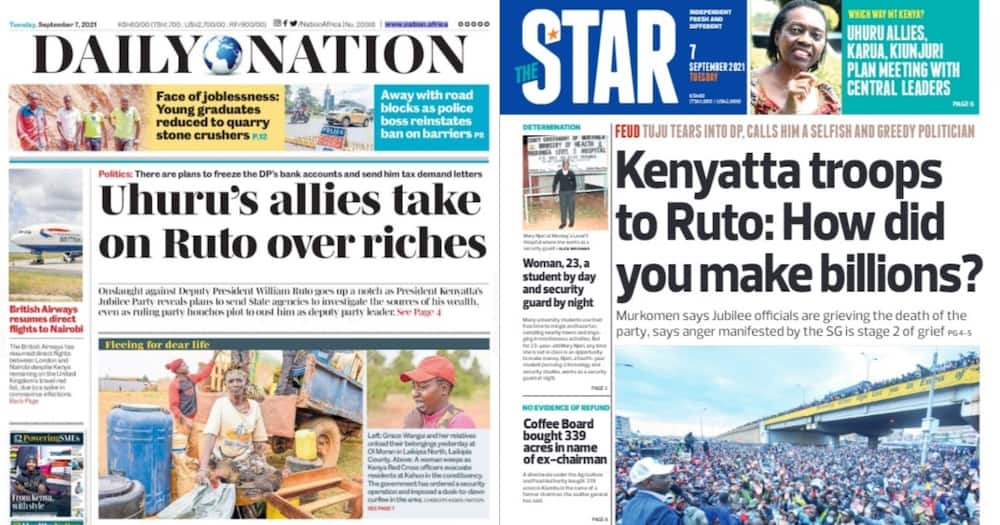 Kenyan Newspapers Review For September 7. Source: UGC.