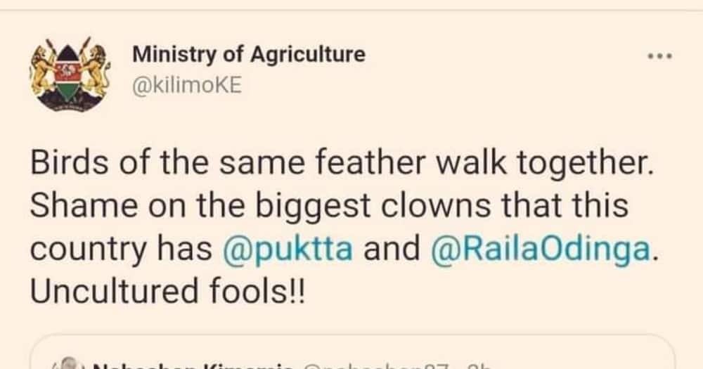 Ministry of Agriculture Apologises after Retweeting Post Saying Uhuru is Kenya's most Hated Person