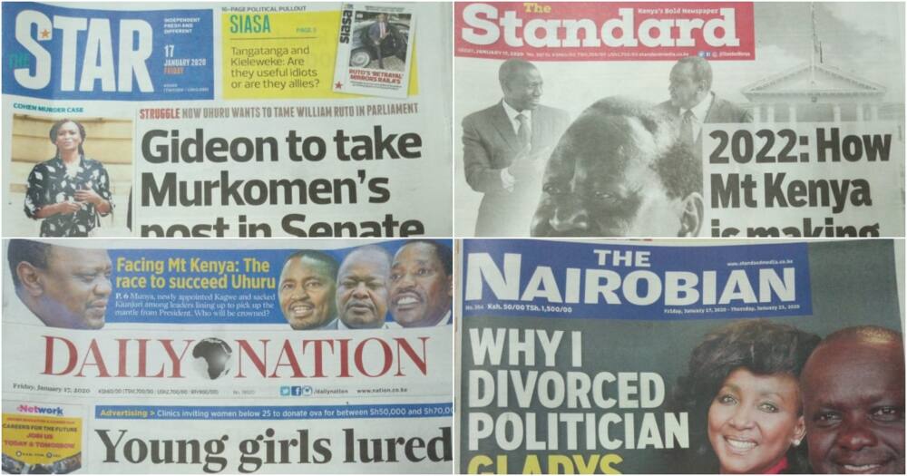 Kenyan newspapers review for January 17: Sam Shollei spills the beans on why he divorced Woman Rep Gladys Shollei