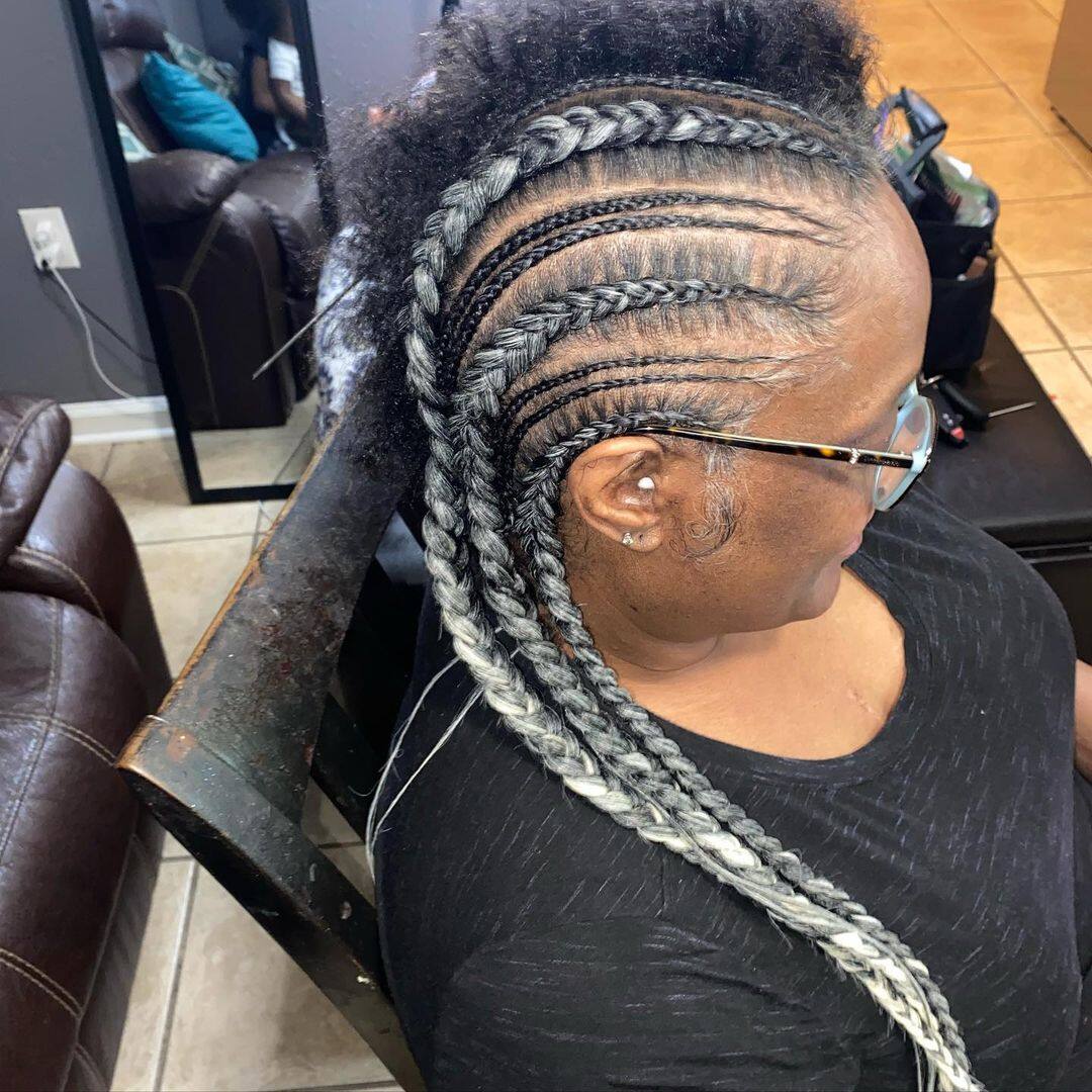 Half up/Half down with 2 Braids #fyp #lahairstylist #stitchbraids #los... |  TikTok