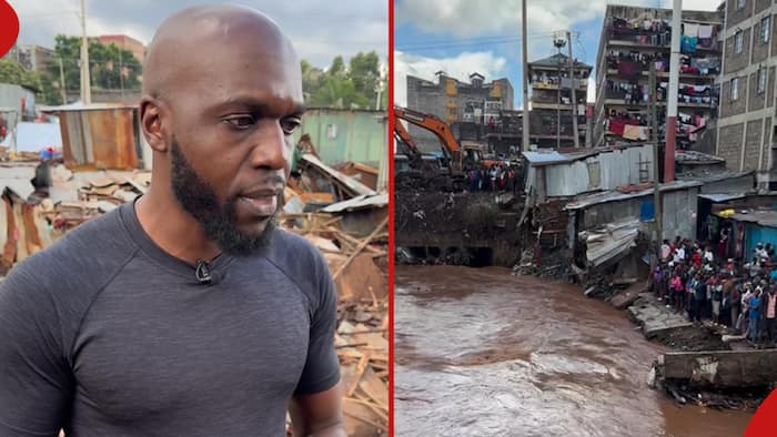 Larry Madowo Walks Through Flooded Mathare Slum, Sympathies with Residents Rendered Homeless