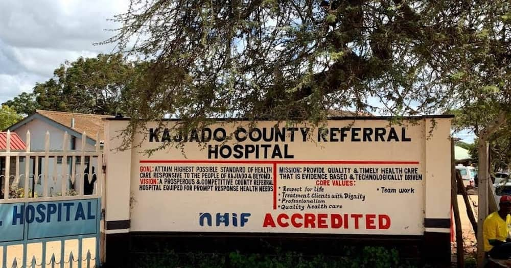 The entrance to Kajiado County Referral Hospital.