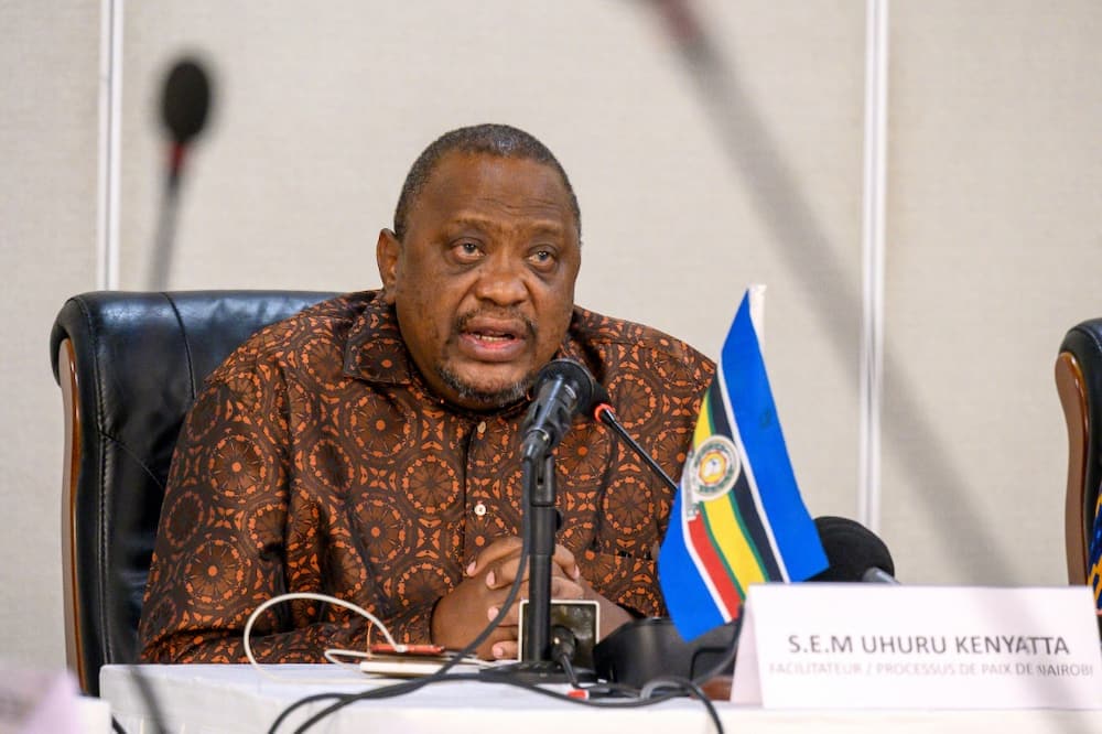 Former Kenyan president Uhuru Kenyatta held a press conference in  Kinshasa ahead of his visit to Goma