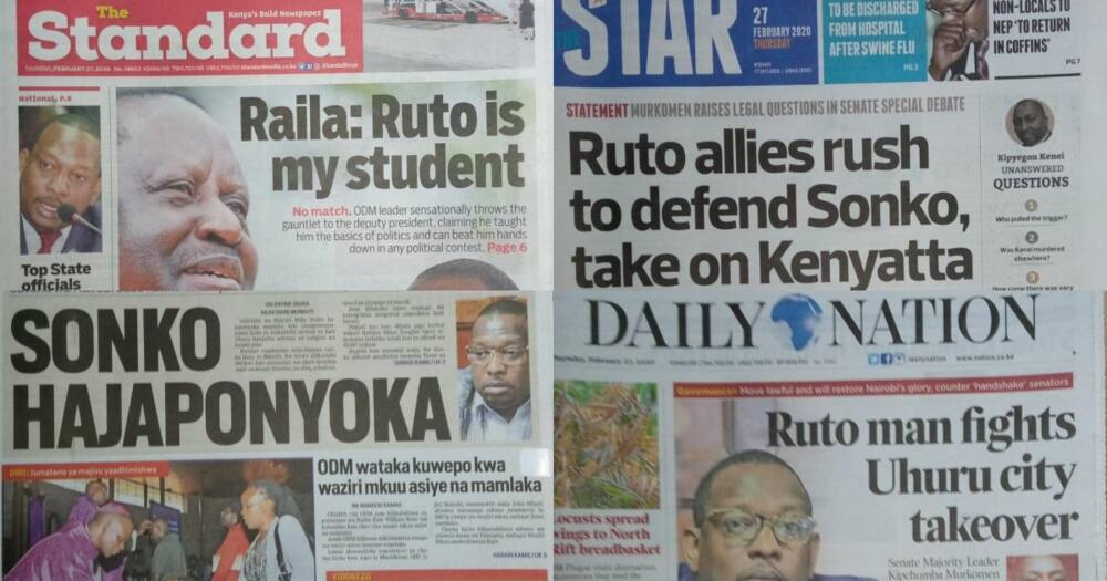 Kenyan newspapers review for February 27: Pathologists to visit Seargent Kenei's house following inconclusive autopsy results