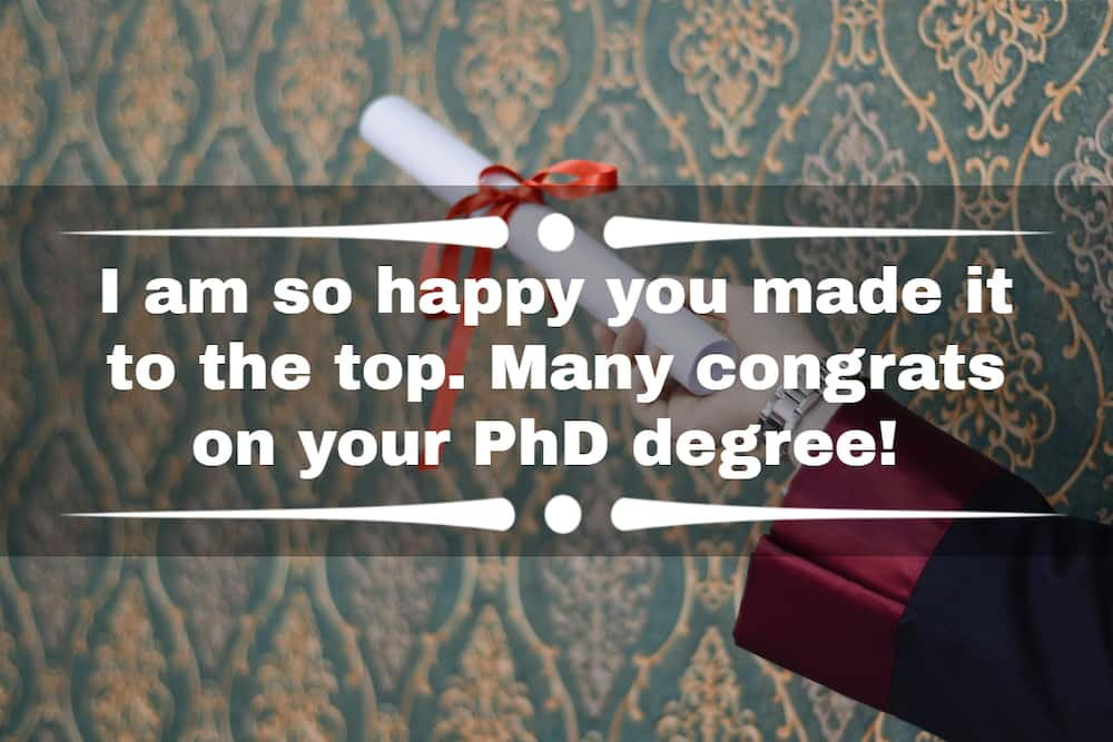 how to wish a phd holder