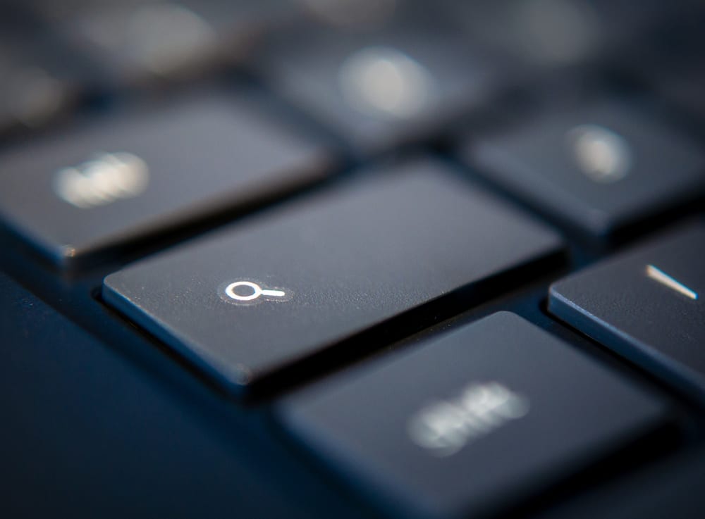 The search key on a Chromebook laptop.