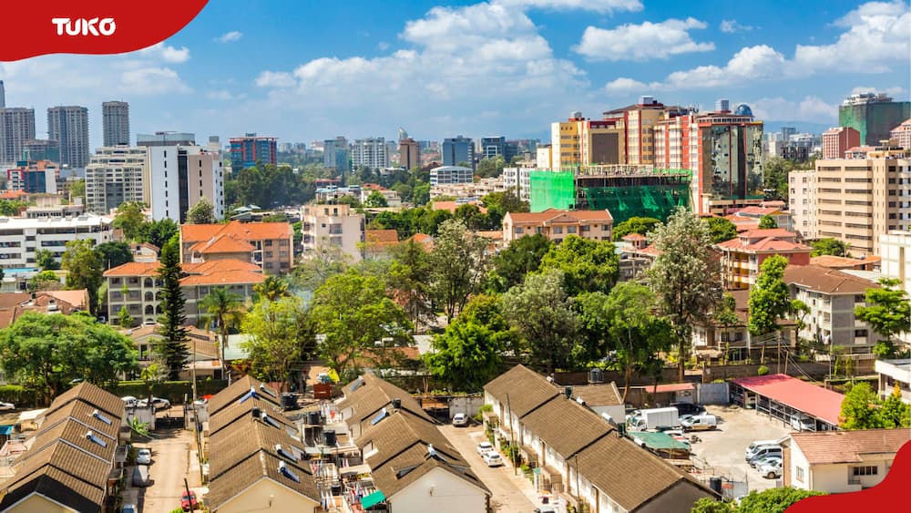 An aerial view of Westlands, Nairobi