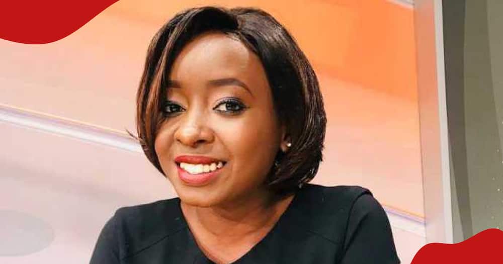 Jacque Maribe reading news in the past.