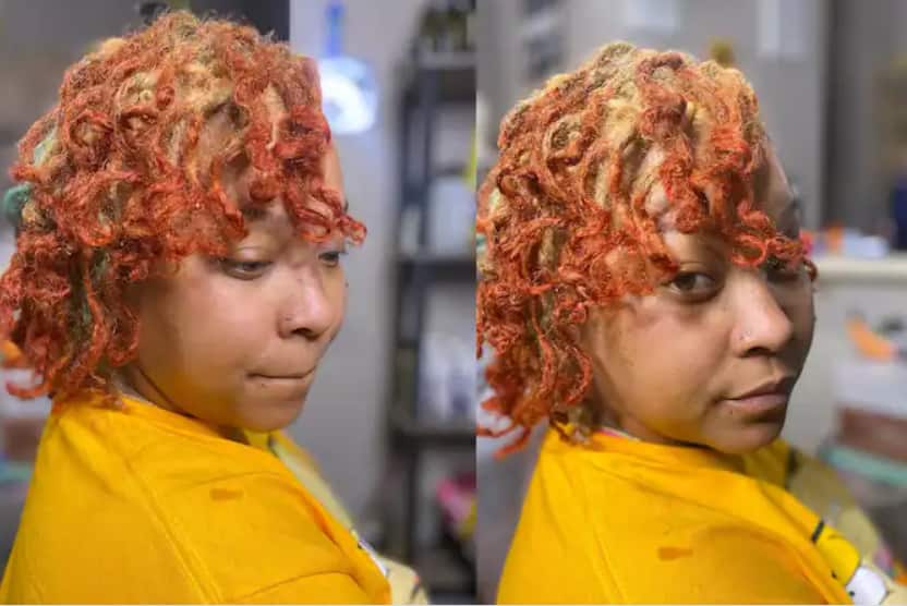 Loc styles with curls