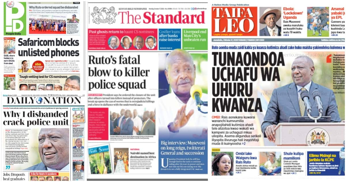 Newspapers Review for October 17: William Chepkut's Widow Moves to Court to Stop Burial of Ex-MP