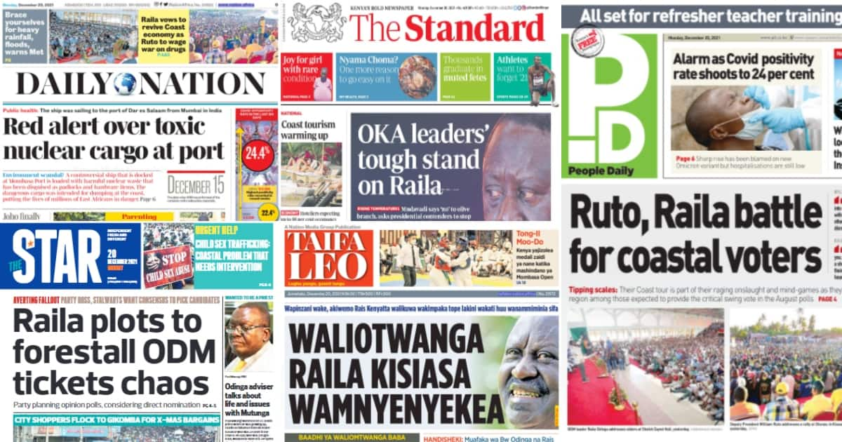 Kenyan Newspapers Review For December 20: Kalonzo Says Raila Will ...