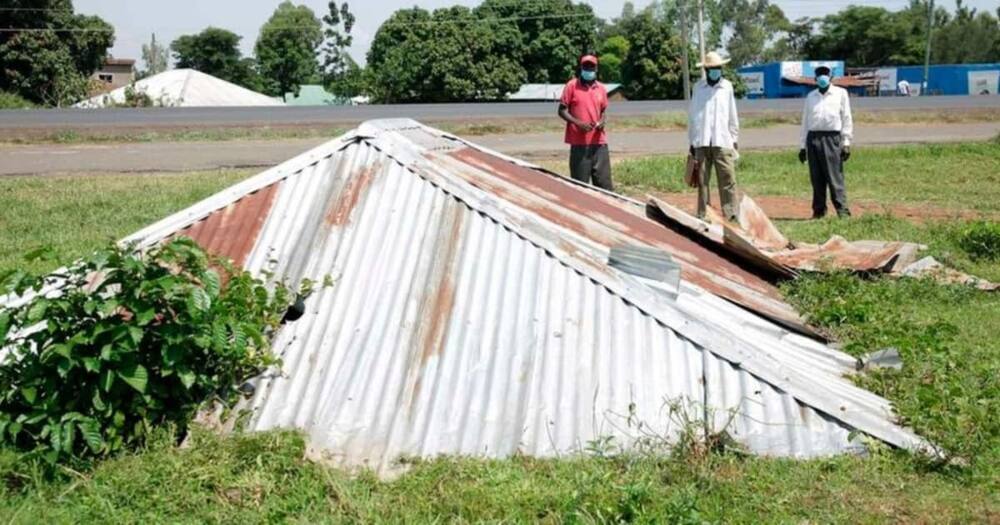 The remains of Barack Ogada's house after it was destroyed during a fracas in a disputed piece of land. Photo: Daily Nation.