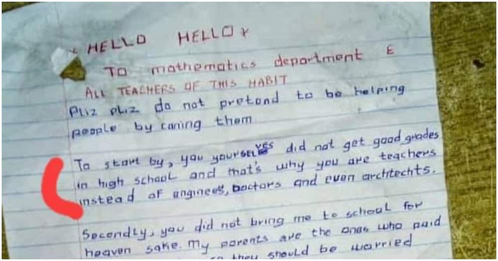 A letter to maths teachers. Photo: Kenny Kaburu.
