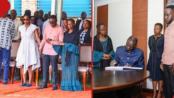 Francis Ogolla’s Son Sticks Beside His Mum as President William Ruto Visits Family