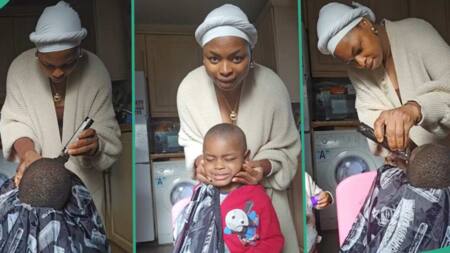 Smart African Woman in UK Saves KSh 5k after She Becomes Barber, Shaves Her 3 Son's Hair at Home