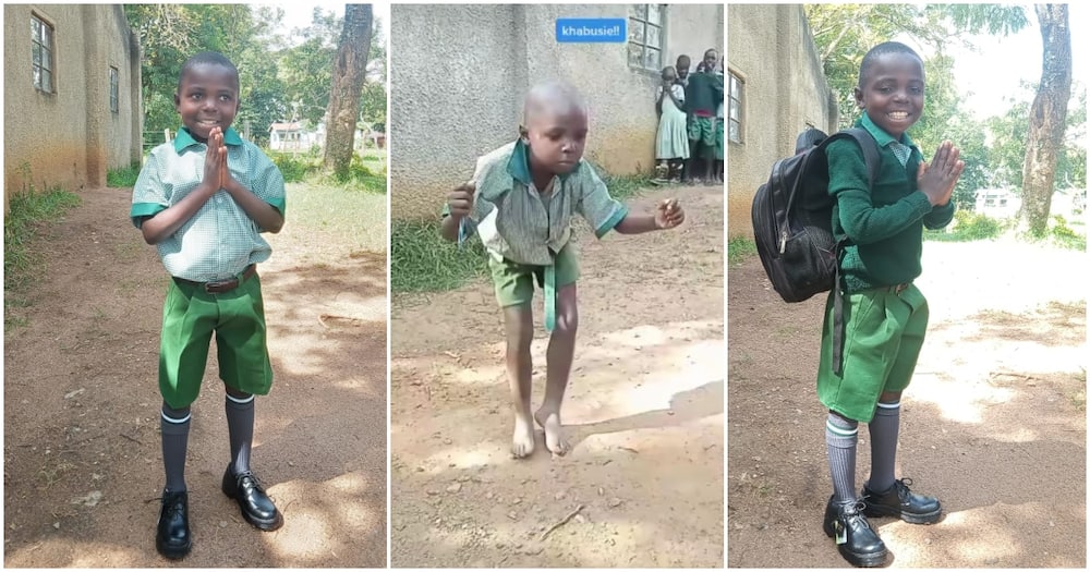 Barefoot Boy Who Thrilled Kenyans with Killer Dance Moves to Luhya Song Gifted Uniform, Shoes.