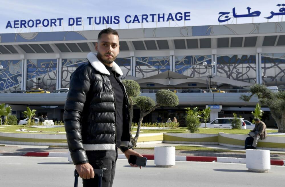 Tunisian Elyes Jelassi, 28, ahead of travelling to Germany where he has a contract as a senior nurse