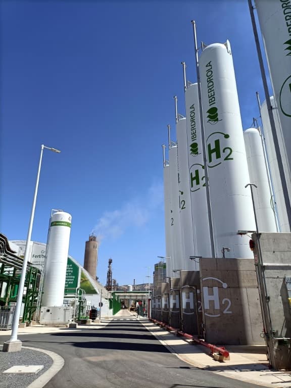 A green hydrogen plant built by Spanish company Iberdrola in Puertollano, Spain