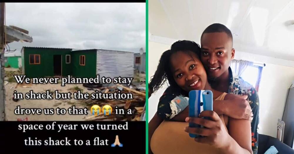 A couple took to TikTok to share their journey about moving from a KSh 45k flat to a shack.