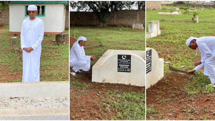 Nyali MP Mohamed Ali Visits Father's Grave, Trims Grass in Moving Pictures