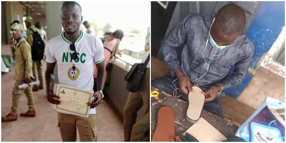 Nigerian Graduate Showcases His Work as a Shoemaker Proudly, Pens Open Letter to Those who Called Him Useless