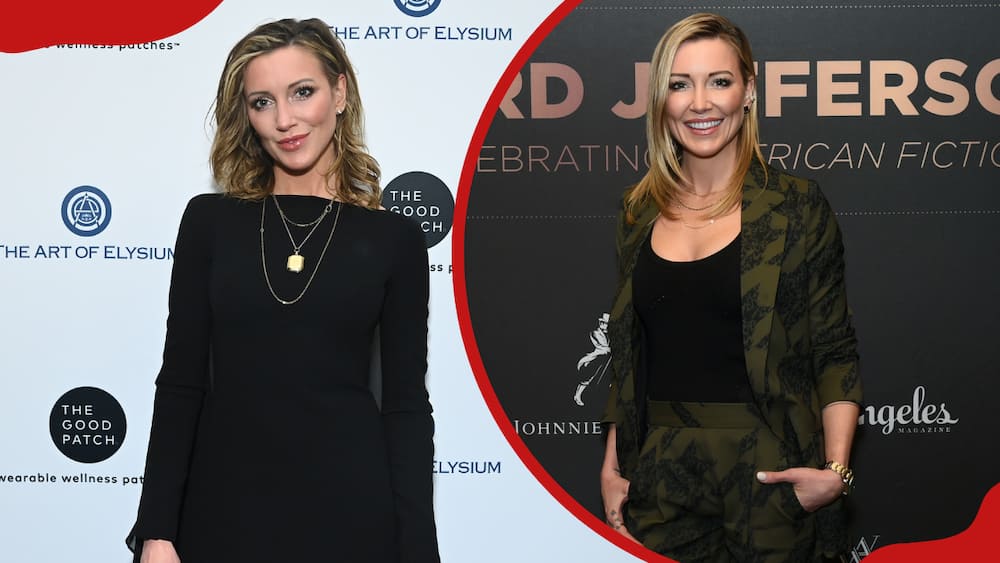 Katie Cassidy attends The Art of Elysium (L) and at an event at The Waldorf Astoria Beverly Hills (R)