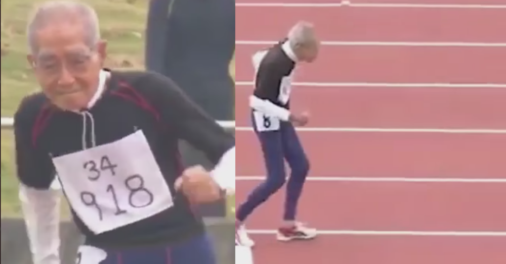 102-year-old man runs 100 metre race in jaw-dropping video