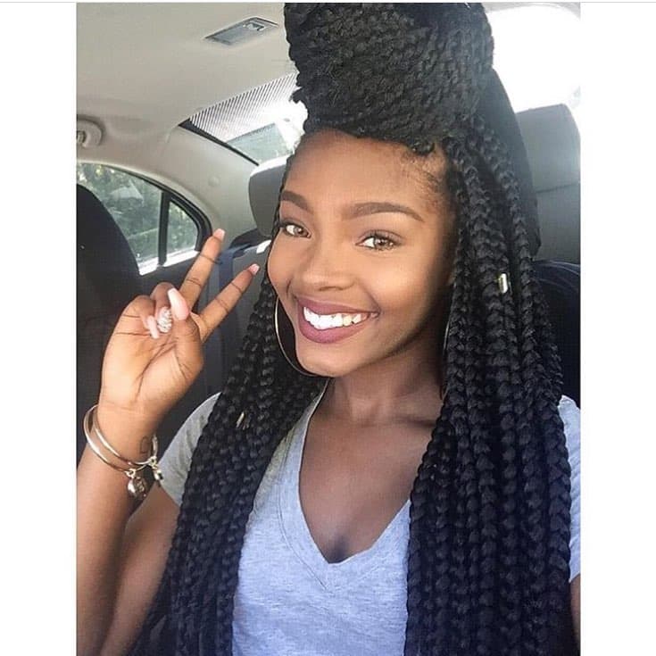 RED BOX BRAIDS KIT, brown box braids