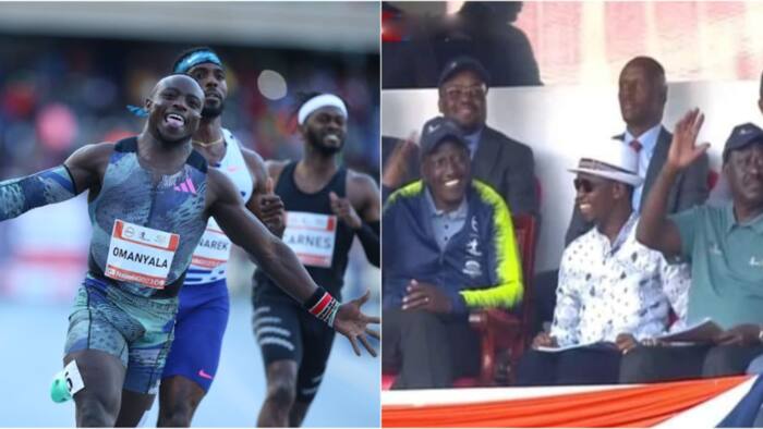 Ruto Sits with Raila Odinga at Kip Keino Classic as Ferdinand Omanyala Wins 100m Sprint