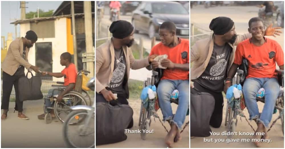 N100, N100k, Nigerian man, beggar in wheelchair.