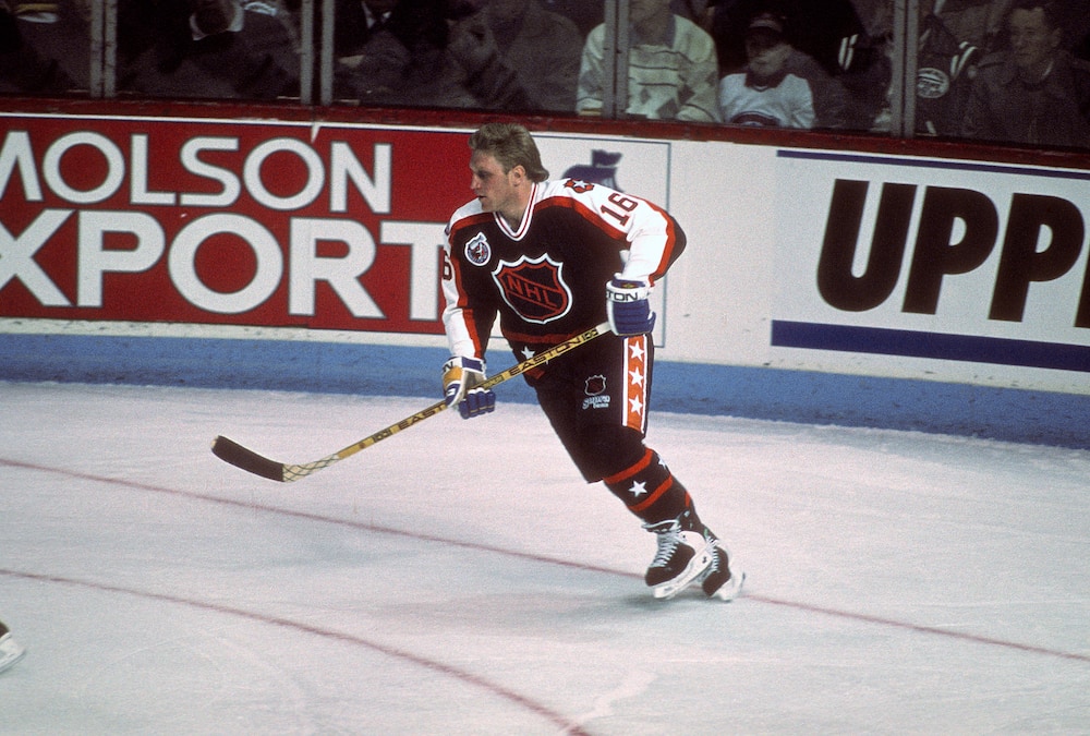 Brett Hull of the St. Louis Blues and the Campbell Conference All Stars skates