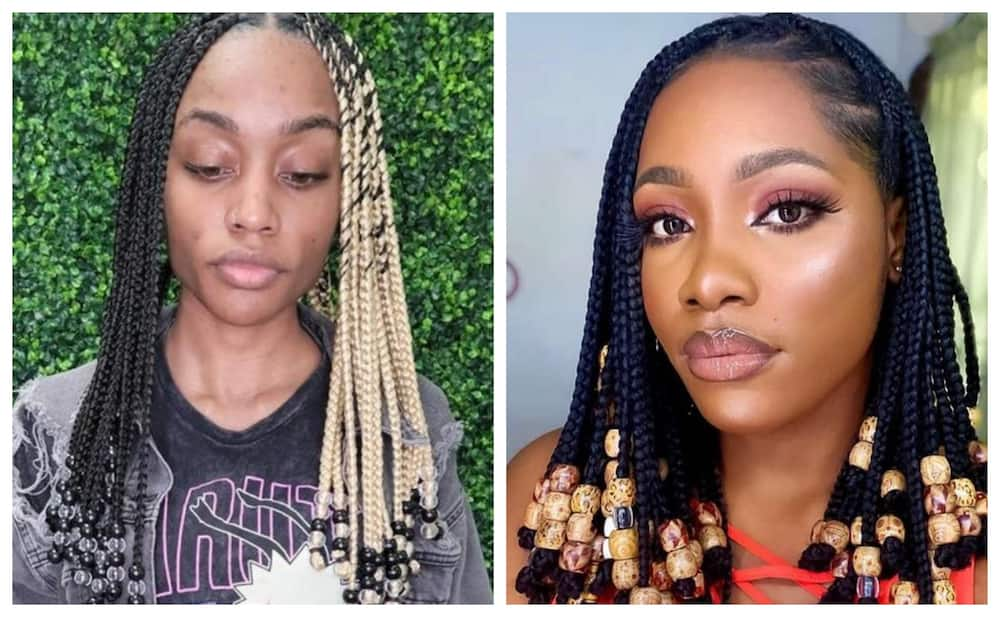 20 trendy knotless braids with beads for short and long hair