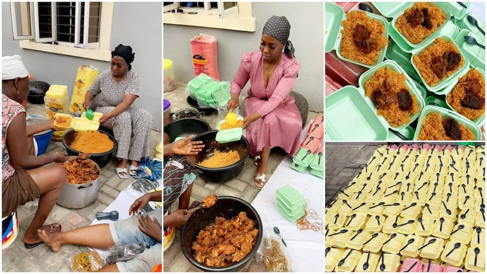 Free Ramadan Jollof Rice: Nigerian Lady Raises Money, Cooks Plates of Food, Give them to 268 People