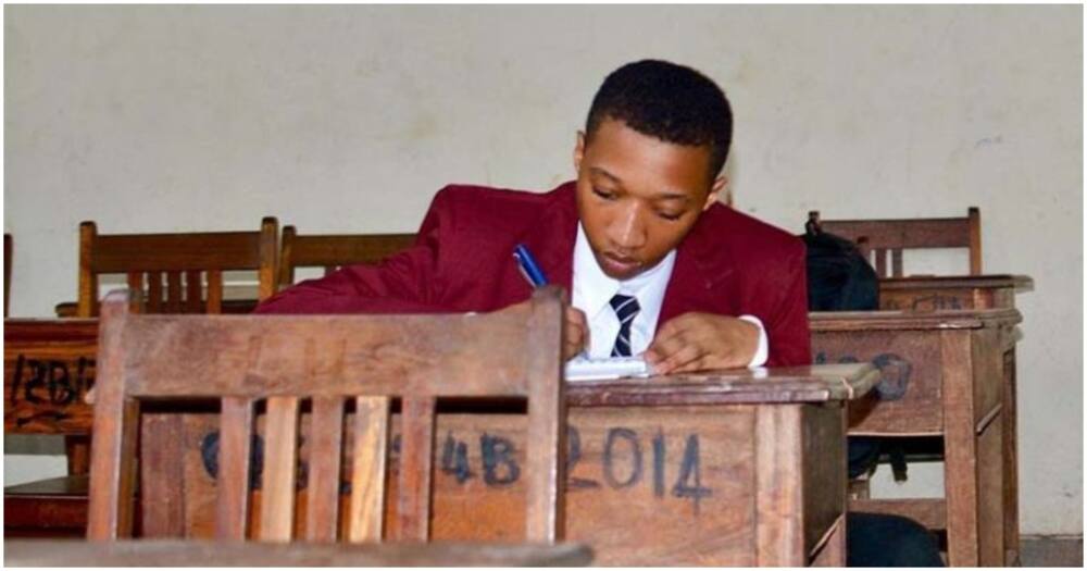 Trio Mio shaded people patiently waiting for his KCSE results. Photo: Trio Mio.