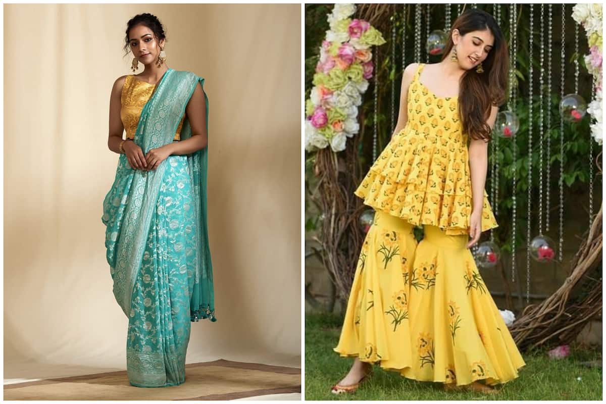 15833 LATEST STYLISH WEDDING MEHENDI AND HALDI SPECIAL DESIGNER DRESS FOR  WOMEN - Reewaz International | Wholesaler & Exporter of indian ethnic wear  catalogs.