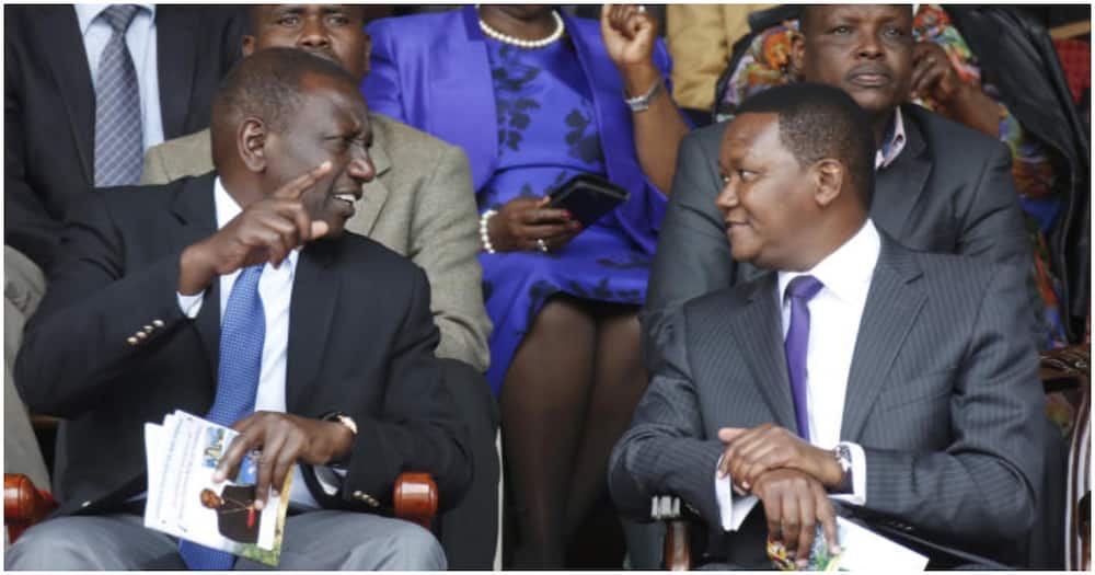 Deputy President William Ruto (l) and Alfred Mutua. Photo: William Ruto.