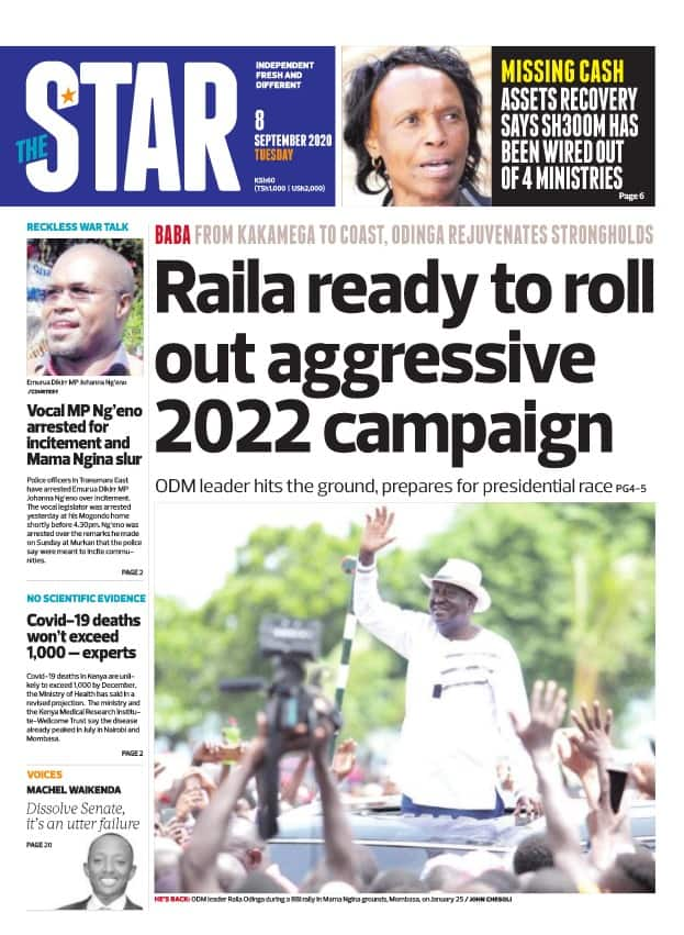 Kenyan newspapers review for September 8: William Ruto confident Uhuru will campaign for him come 2022