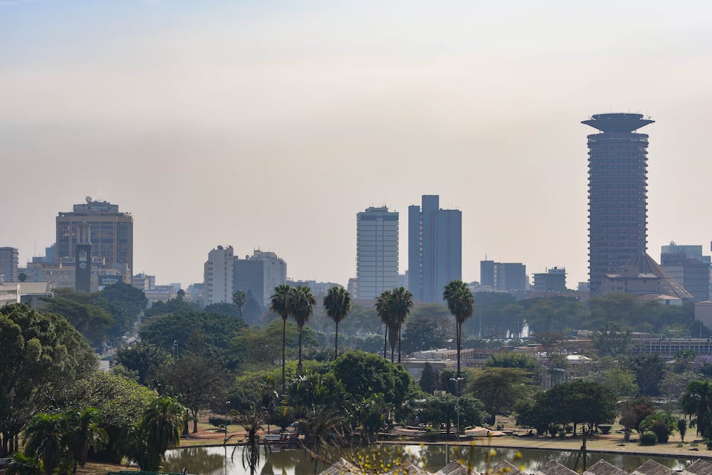 Nairobi skyline in Kenya