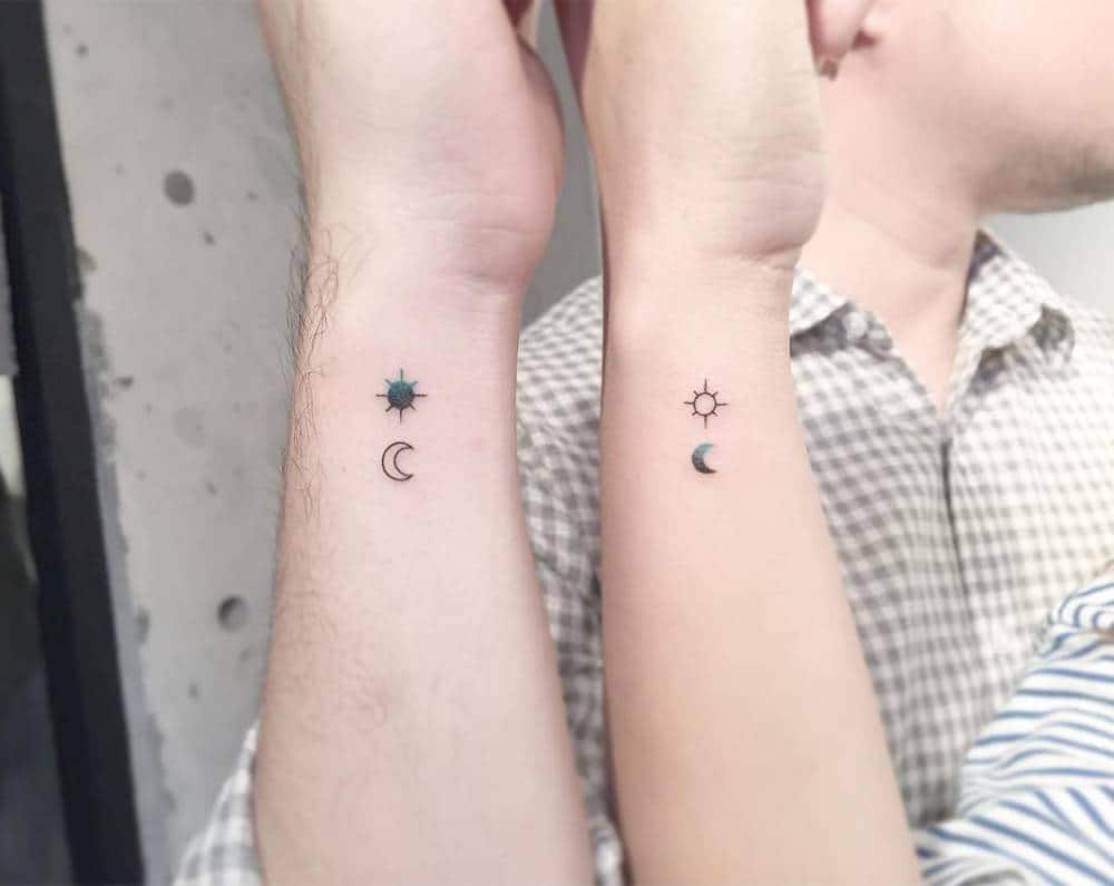 Sun and Moon Matching Tattoos for BFFs - wide 7