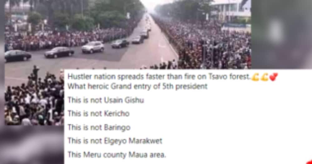 Fact check: Photo showing massive crowd standing by roadside to welcome William Ruto in Meru not true