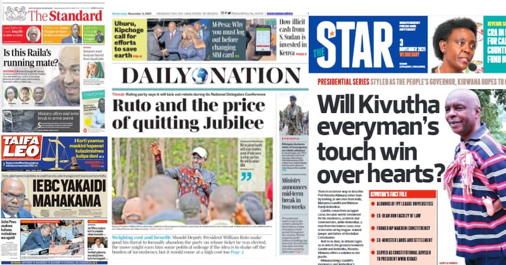Newspapers Review: Uhuru, Raila Allies Hold Talks in Dubai to Have Peter Kenneth as Running Mate