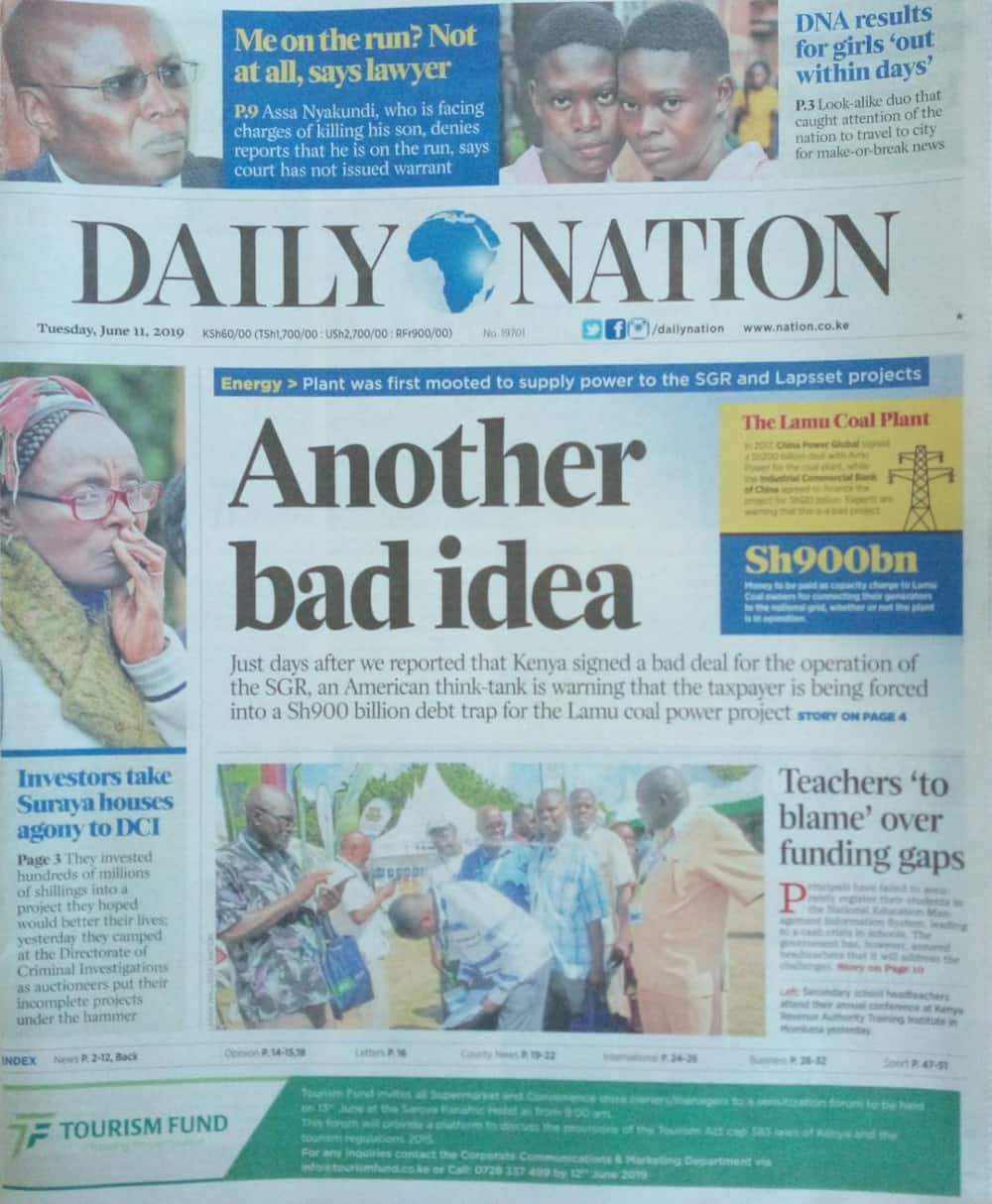 Kenyan newspapers review for June 11: US to send expert detectives in Kenya to help fight thievery